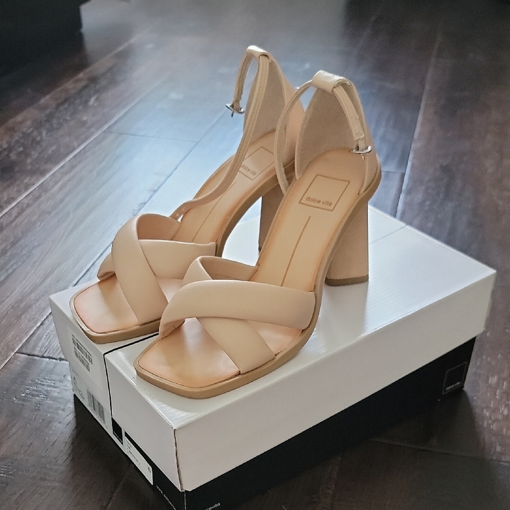 Dolce Vita Beige Block Heel Sandals